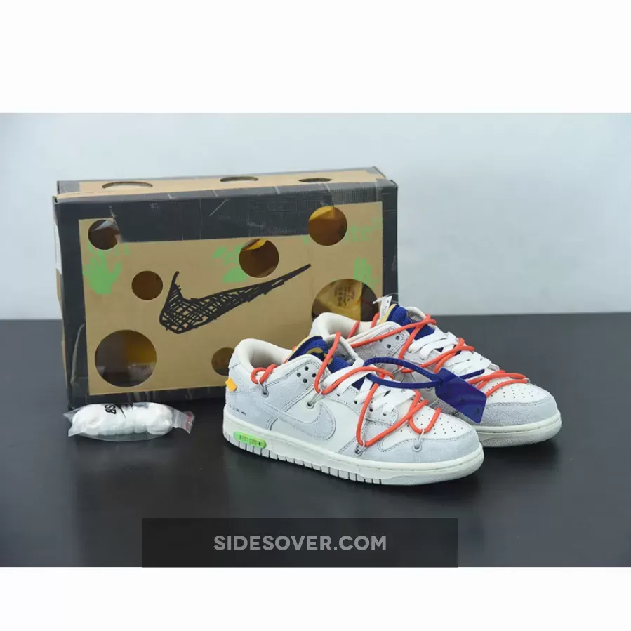 Off-White x Nike Dunk Low '13 of 50' Sail/Grey/Red / nike dunks white sail