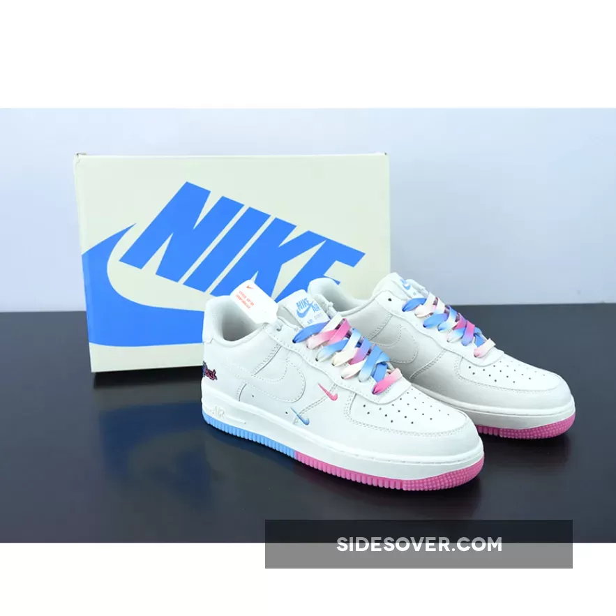 Custom Nike Air Force 1 Low 'Miami Heat' Sail Pink Blue / pink blue nike