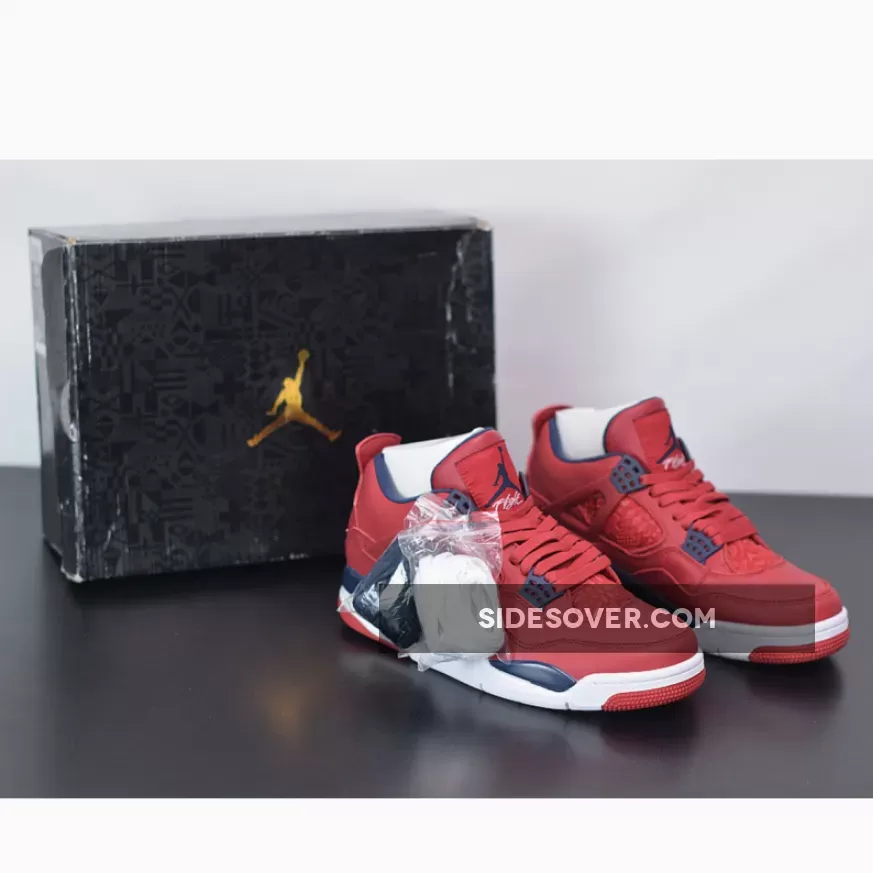 Air Jordan 4 SE 'FIBA' Gym Red/White-Metallic Gold-Obsidian CI1184-617 / ci1184 617