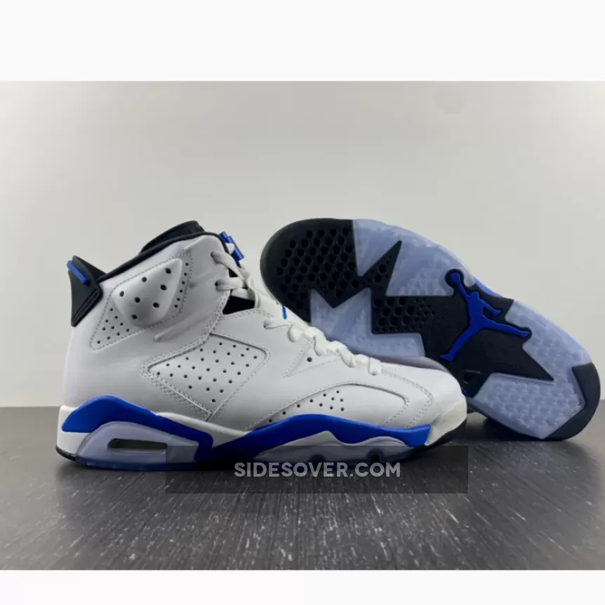 Air Jordan 6 White/Sport Blue-Black 384664-107 Restock