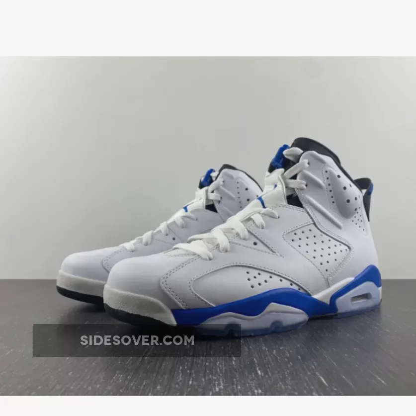 Air Jordan 6 White/Sport Blue-Black 384664-107 Restock