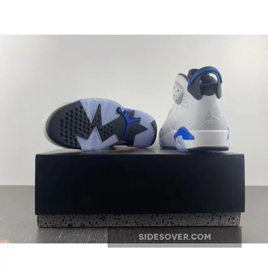 Air Jordan 6 White/Sport Blue-Black 384664-107 Restock