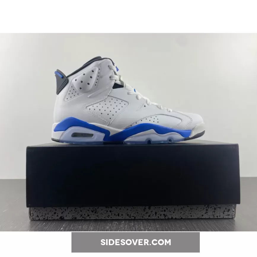 Air Jordan 6 White/Sport Blue-Black 384664-107 Restock