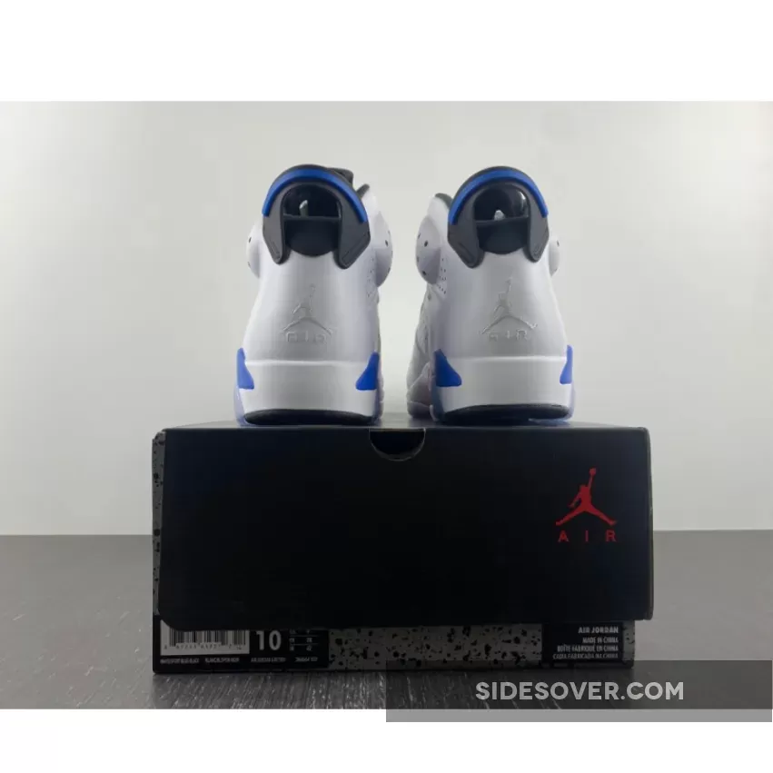 Air Jordan 6 White/Sport Blue-Black 384664-107 Restock