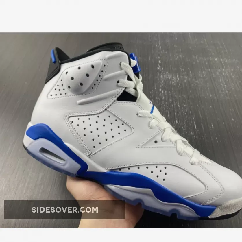 Air Jordan 6 White/Sport Blue-Black 384664-107 Restock