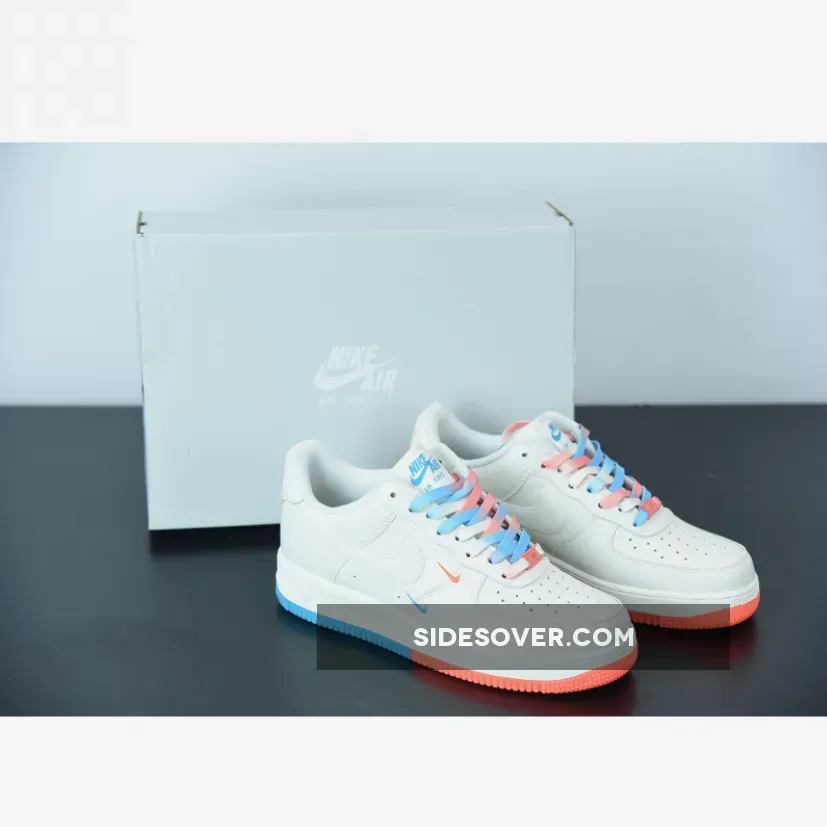 Nike Air Force 1′ 07 Essential Beige Orange Blue | af1 orange