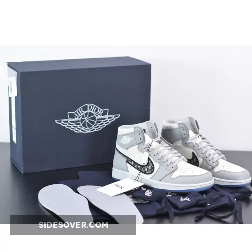 Dior x Air Jordan 1 High Wolf Grey/Sail-Photon Dust-White CN8607-002 / air jordan 1 high og wolf grey