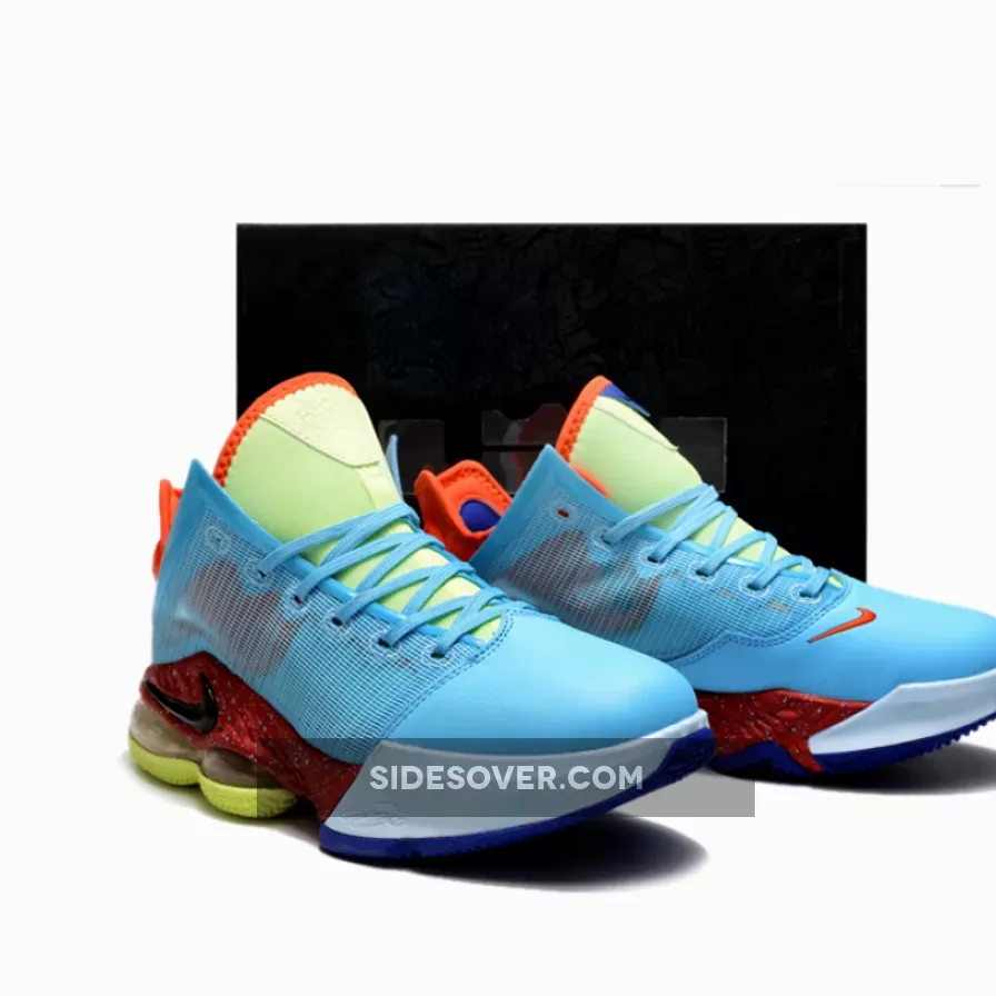 Nike LeBron 19 Low Blue Chill/Black-Light Crimson DO9829-400 / lebron 19 low blue chill