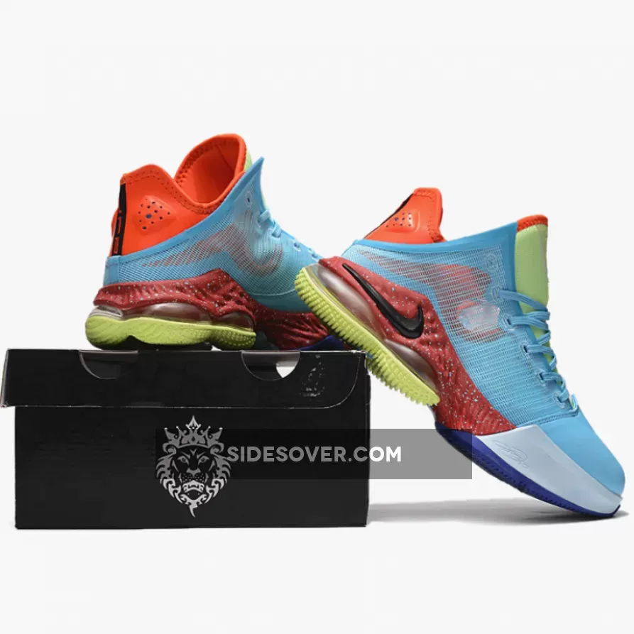 Nike LeBron 19 Low Blue Chill/Black-Light Crimson DO9829-400 / lebron 19 low blue chill