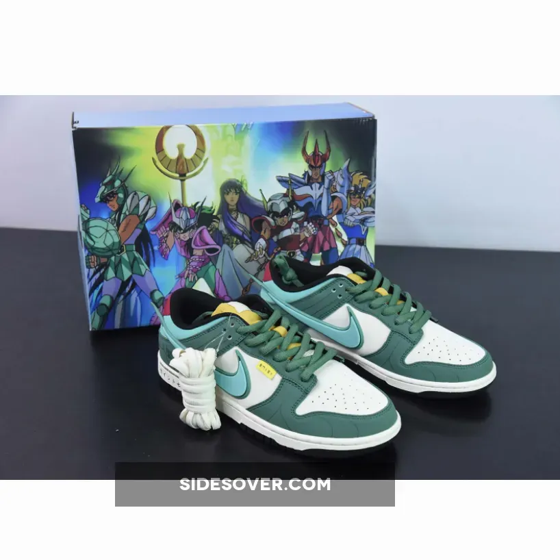 Saint Seiya x Nike Dunk Low Custom White Green