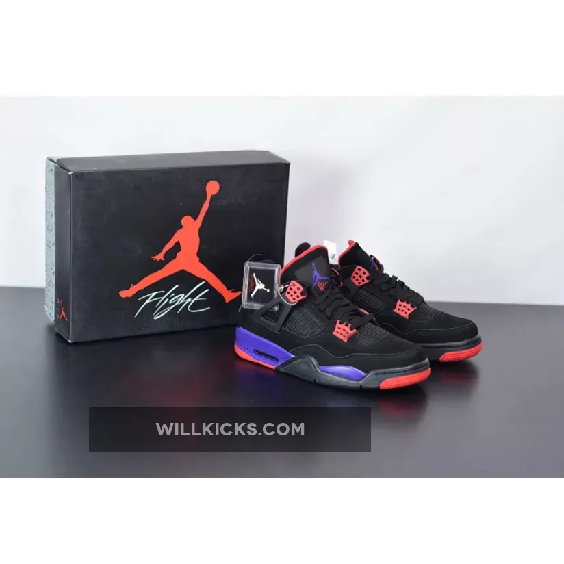 Air Jordan 4 Raptors Black/University Red-Court Purple AQ3816-056 / raptors 4's