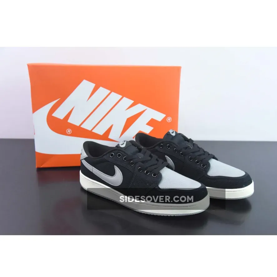 Air Jordan 1 KO Low "Shadow" Black/Sail-Grey | JORDAN AIR KO