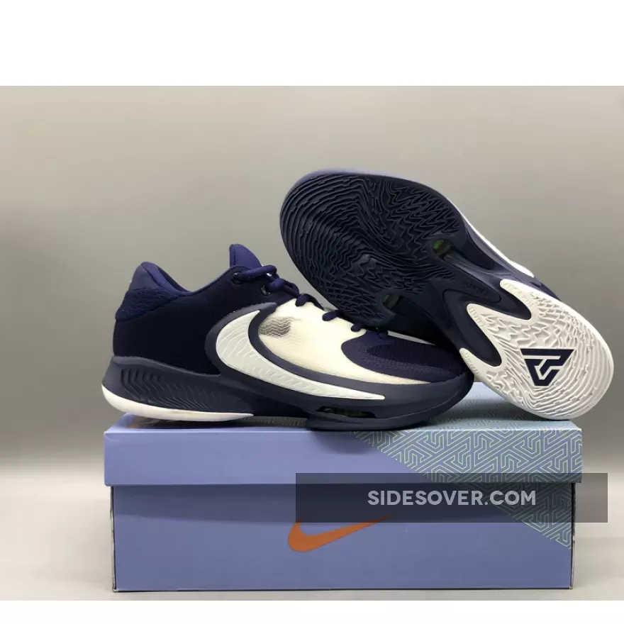 Nike Zoom Freak 4 Deep Blue White - zoom freak 4 blue