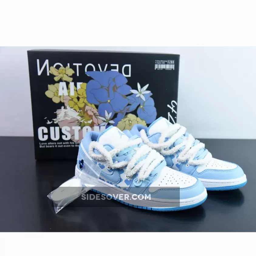 Custom Air Jordan 1 Low "White/Ice Blue 1683355010