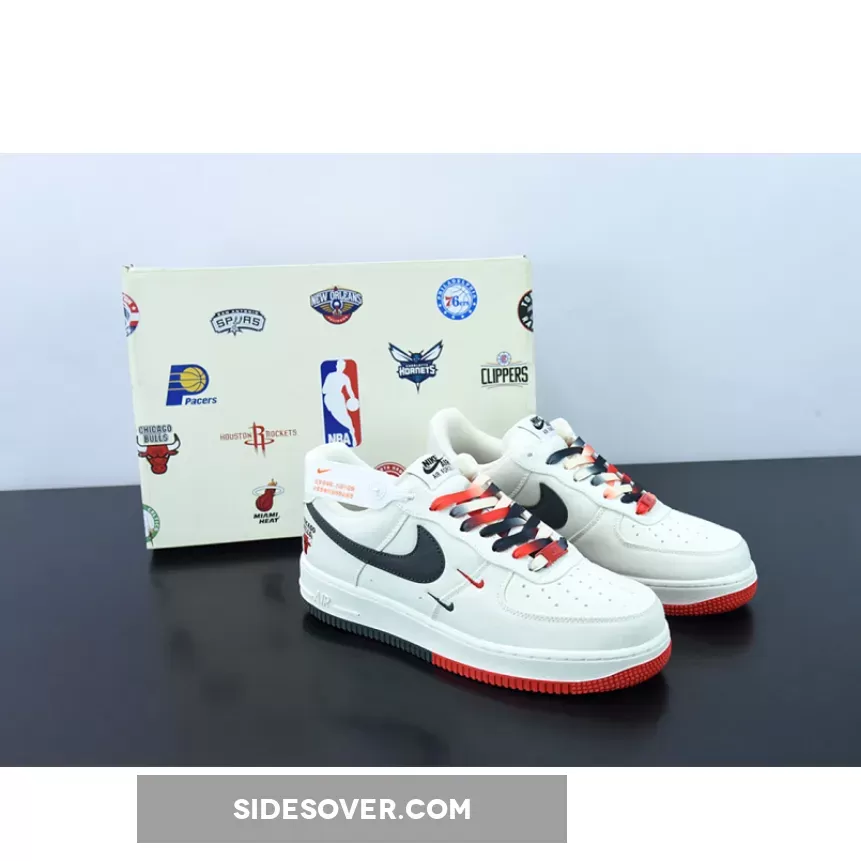 Nike Air Force 1 Low 'Chicago Bulls' White Red Black / air force ones red and black