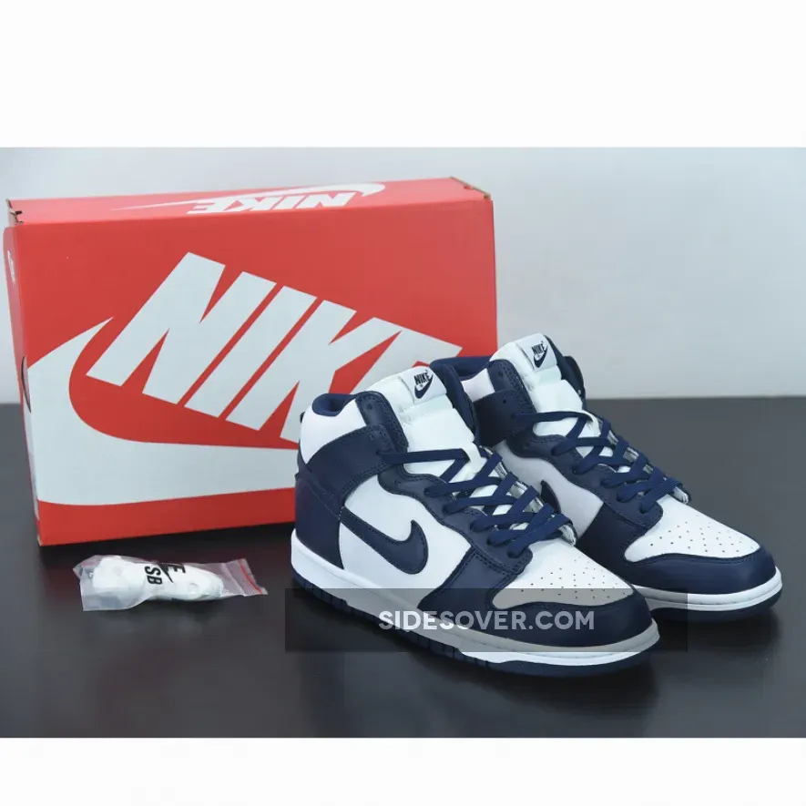 Nike Dunk High White/Midnight Navy-White / dunk high championship navy