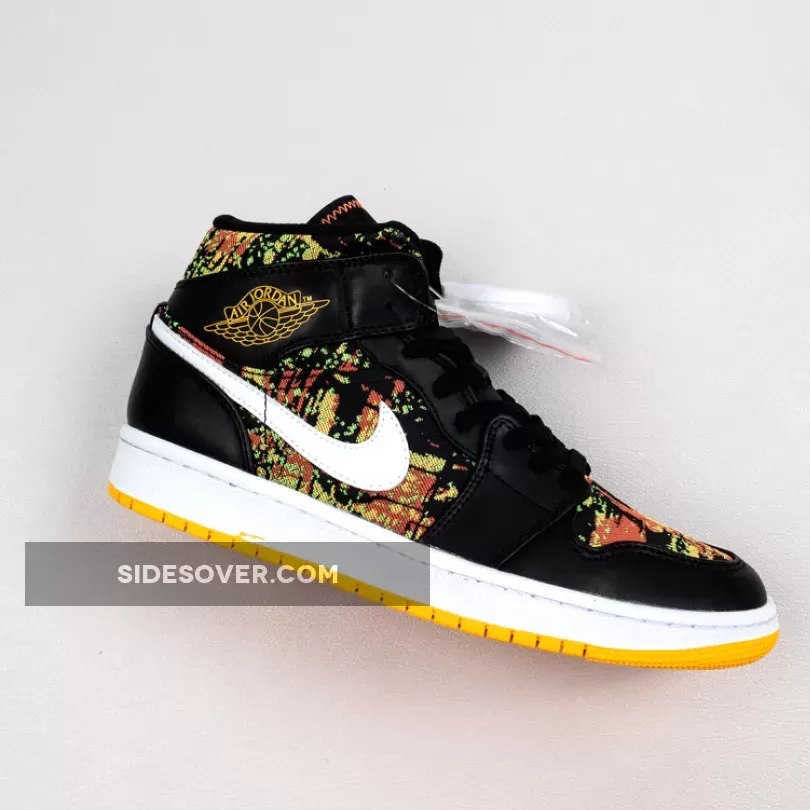 Air Jordan 1 Mid Black/White-Laser Orange-Bright Melon