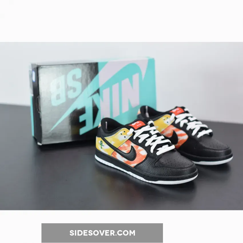 Nike Dunk Tie Dye / Nike SB Dunk Low 'Raygun Tie-Dye' Black/Orange Flash BQ6832-001