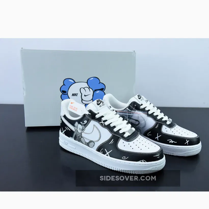 Kaws x Nike Air Force 1 Black White #kaws air force 1