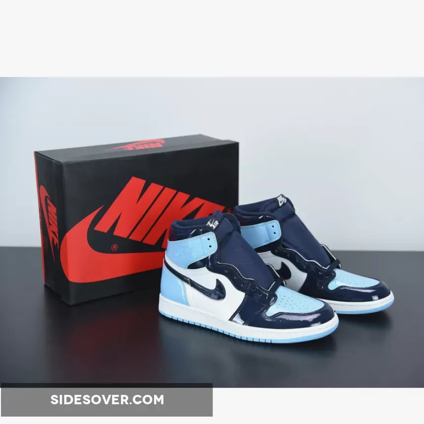Air Jordan 1 Retro High OG 'UNC Patent' Obsidian/Blue Chill-White / air jordan 1 blue chill