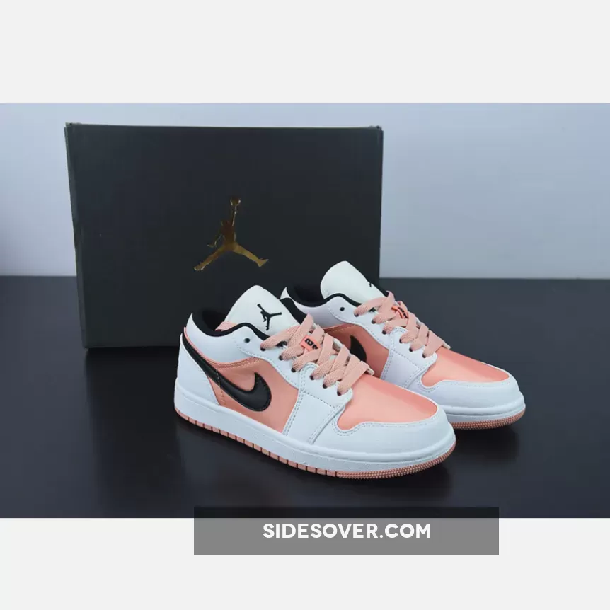 Air Jordan 1 Low GS White/Light Madder Root-Black DM8960-801 / white/black/light madder root
