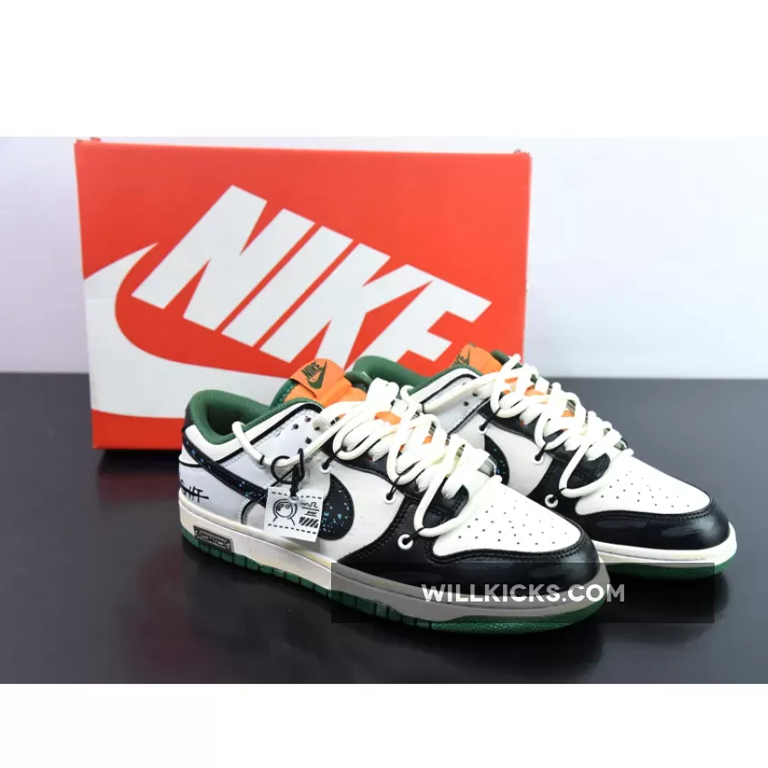 Nike Dunk Low Custom 'Hold Me Tight' White Black Green Orange 1684053240 New Releases