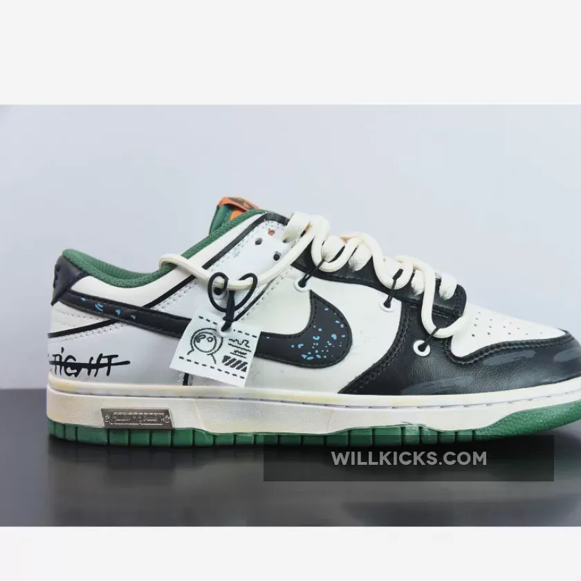 Nike Dunk Low Custom 'Hold Me Tight' White Black Green Orange 1684053240 New Releases