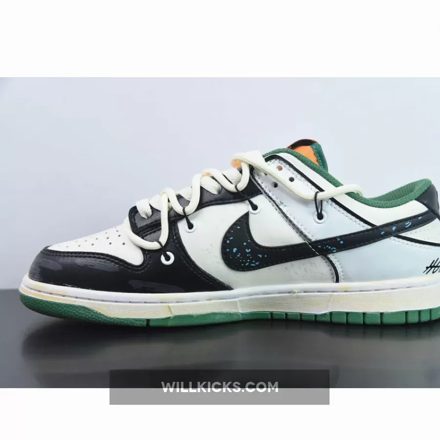Nike Dunk Low Custom 'Hold Me Tight' White Black Green Orange 1684053240 New Releases