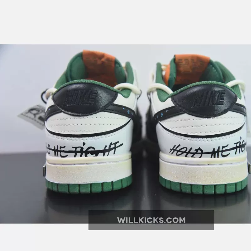 Nike Dunk Low Custom 'Hold Me Tight' White Black Green Orange 1684053240 New Releases