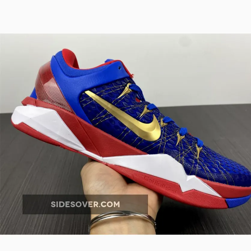 Nike Kobe 7 System Blue Red Gold White / blue and red kobes