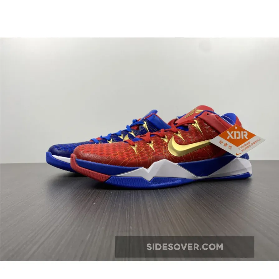 Nike Kobe 7 System Blue Red Gold White / blue and red kobes