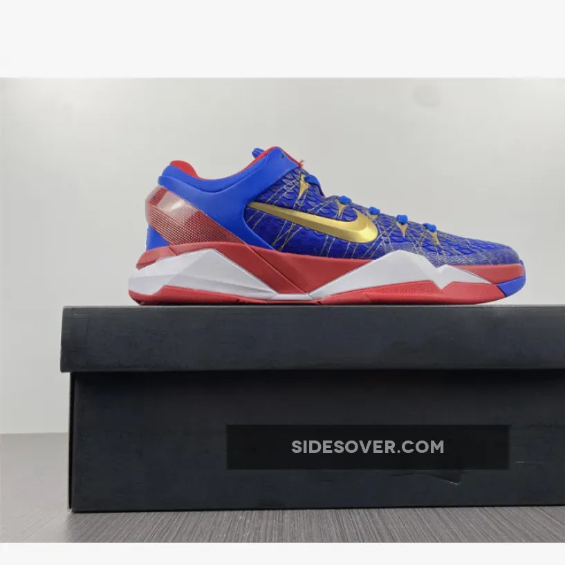Nike Kobe 7 System Blue Red Gold White / blue and red kobes