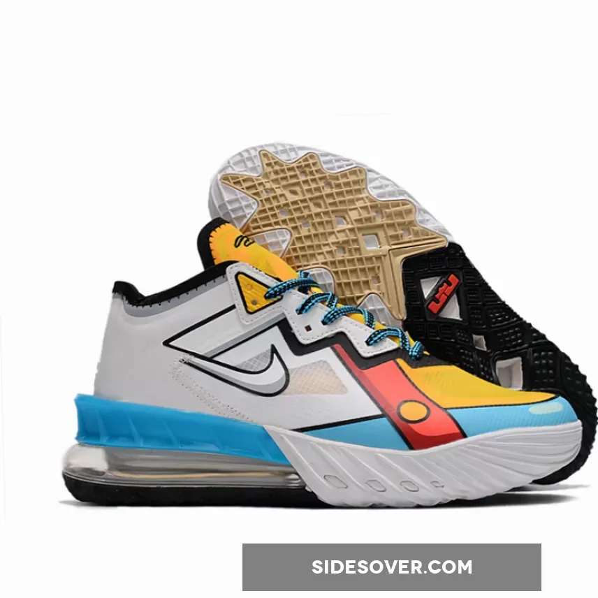 Lebrons Shoes - Nike LeBron 18 Low 'Stewie Griffin' White/Yellow-Red-Blue CV7562-104