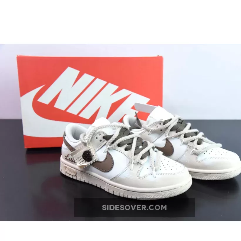 Custom Nike WMNS Dunk Low White/Coconut Milk-Brown 1685777663 New Releases