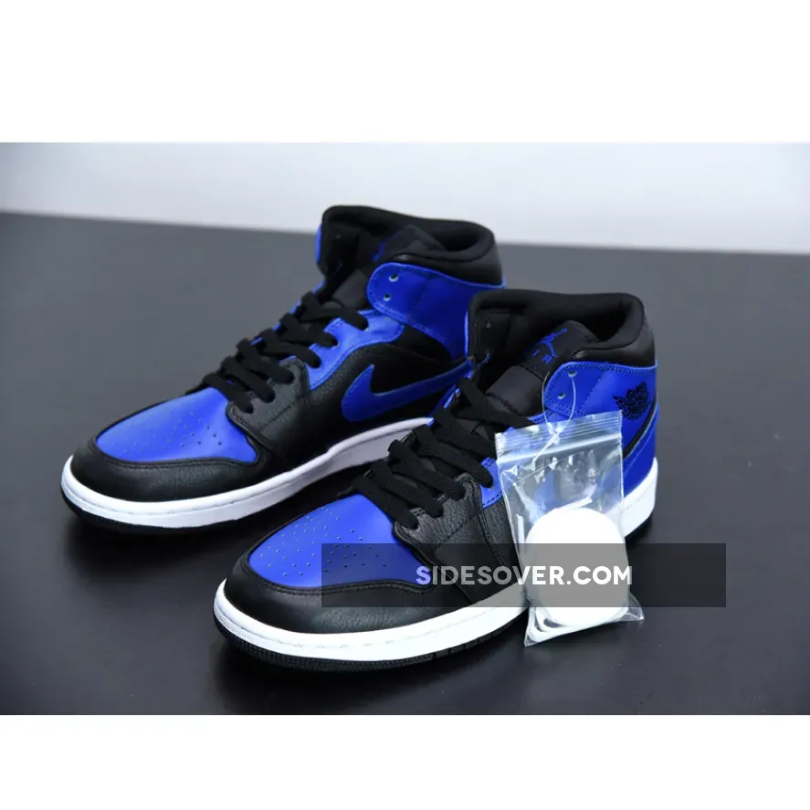 Air Jordan 1 Mid Black/white/hyper Royal Air Jordan 1 Mid Black/Hyper Royal 554724-077