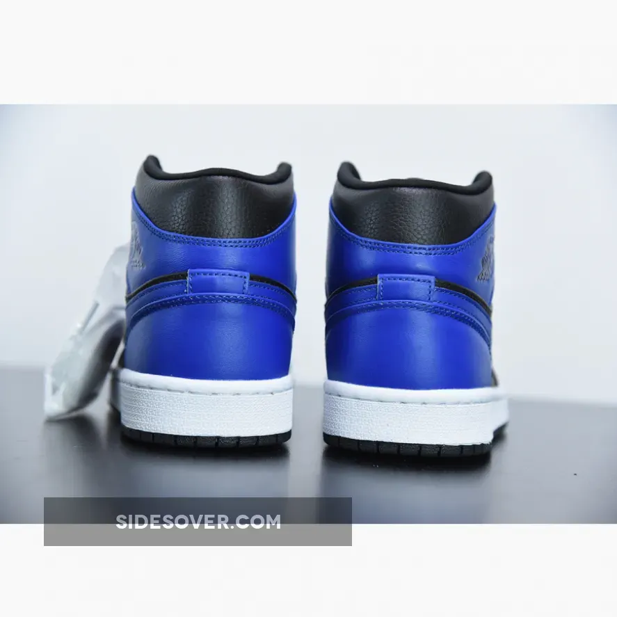 Air Jordan 1 Mid Black/white/hyper Royal Air Jordan 1 Mid Black/Hyper Royal 554724-077