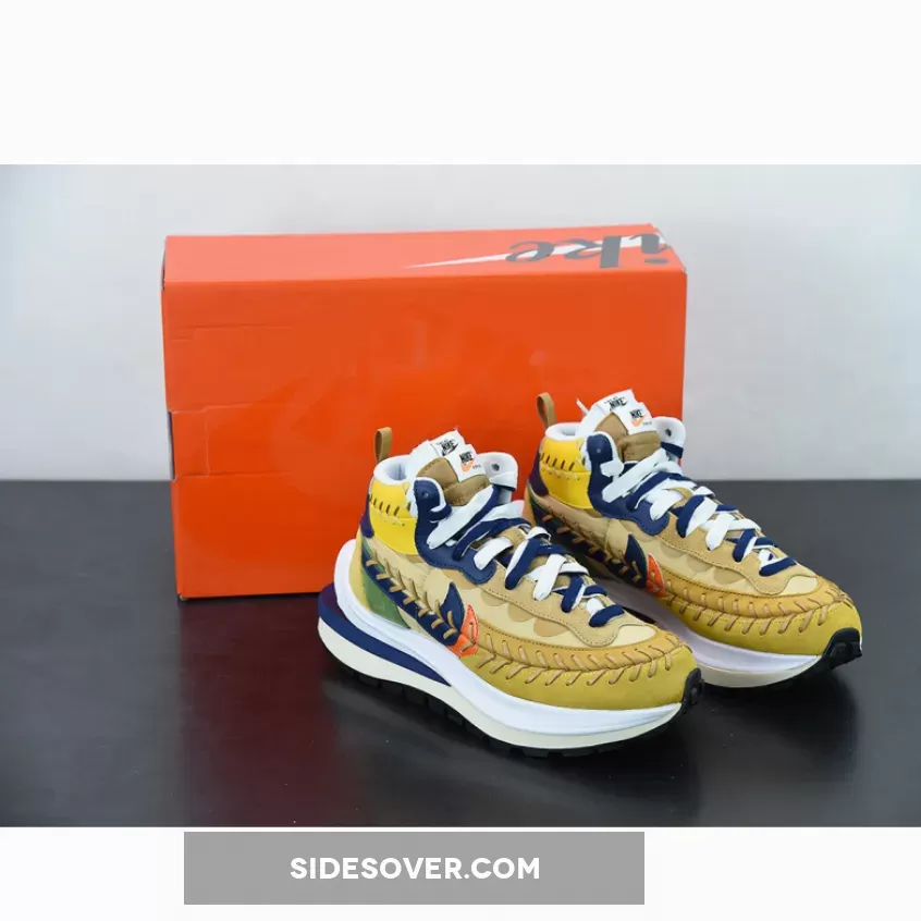 sacai x Jean Paul Gaultier x Nike Vaporwaffle Sesame/Blue Void-White / nike sacai jean paul gaultier