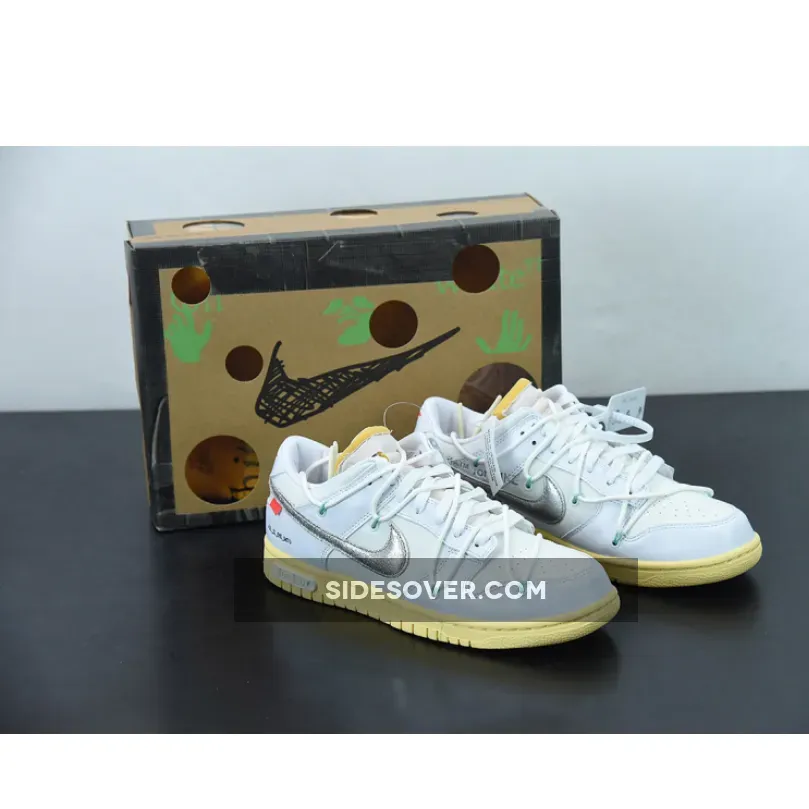 Off-White™ x Nike Dunk Low '01 of 50' Silver White nike dunk silver