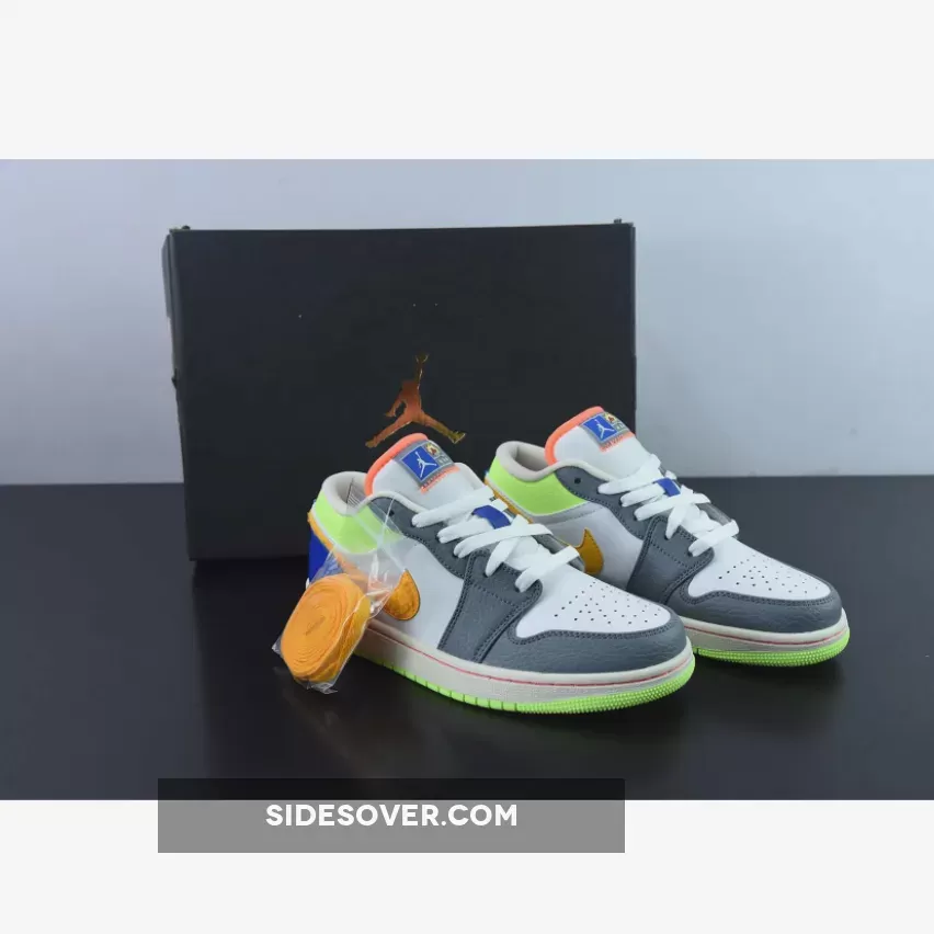 Air Jordan 1 Low 'Hoops' White/Coconut Milk-Green-Orange FB1835-181 Discount