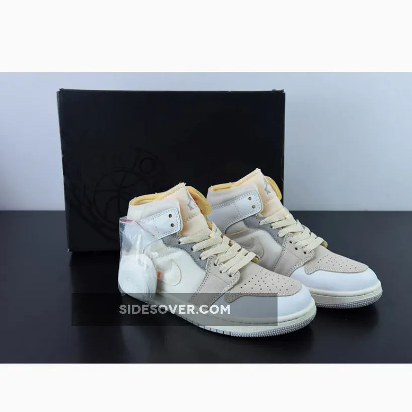 Air Jordan 1 Mid Craft 'Inside Out' White/Neutral Grey air jordan 1 mid se craft 'inside out mens stores