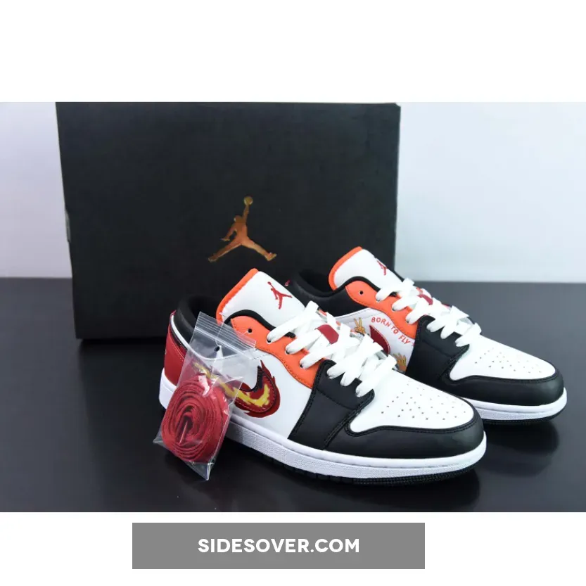 Air Jordan 1 Low Flaming Swoosh White/Black-Orange