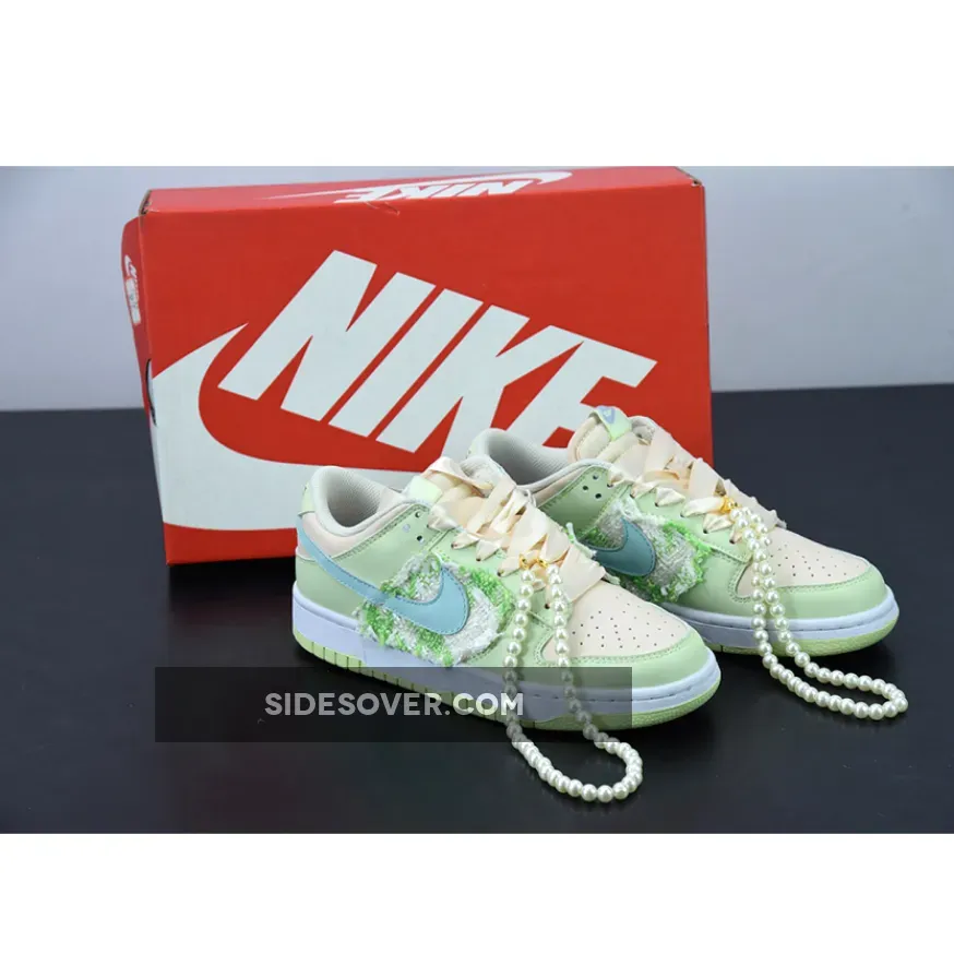 Nike Dunk Low Light Soft Pink/Lime Ice-White #nike dunks ice