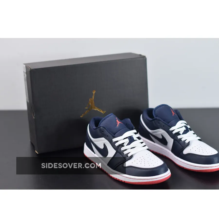 Air Jordan 1 Retro Low 'Obsidian Ember' AJ1 Glow-White 553558-481