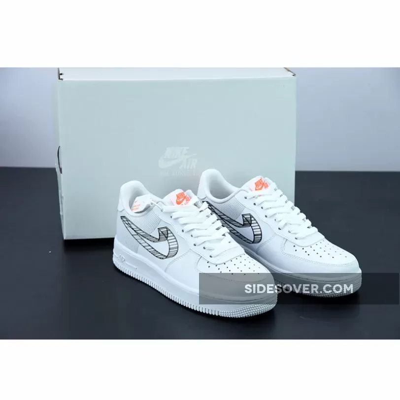 Nike Air Force 1 '3D Swoosh' White Black DR0149-100 #air force 1 3d