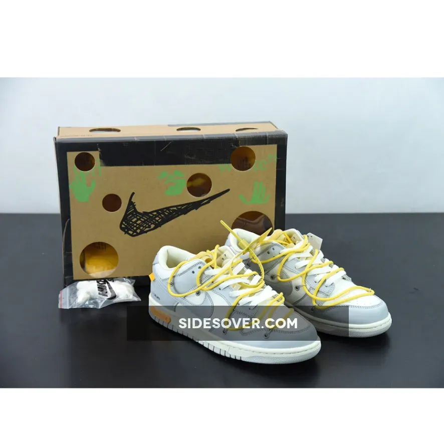 Off-White x Nike Dunk Low 'Lot 29 of 50' Sail/Grey/Yellow - off white lot 29