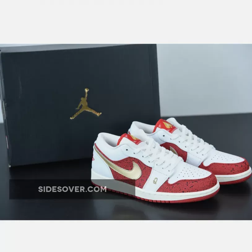 Air Jordan 1 Low 'Spades' White/Metallic Gold DJ5185-100 New Releases