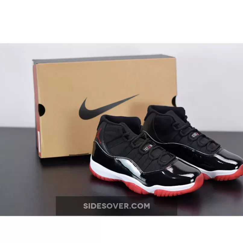 Red And Black Jordan 11 Retro - Nike Air Jordan 11 Retro 'Bred' 2019 Black/White/Varsity-Red Basketball Shoes 378037 061 AJ11 Sneakers 378037-061