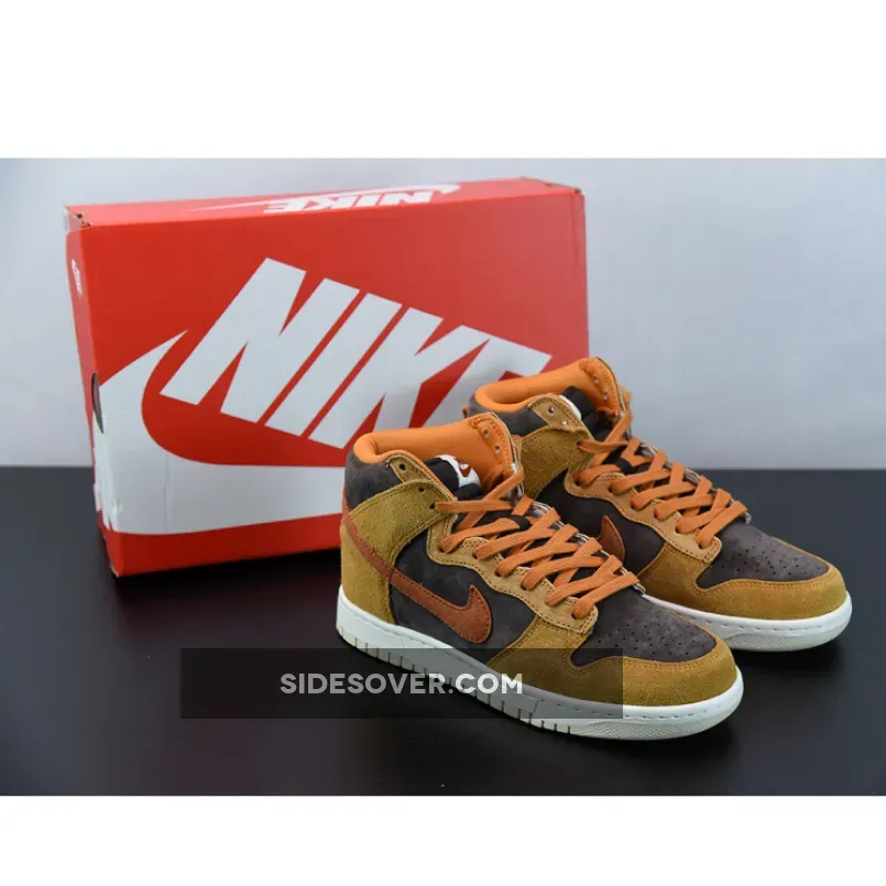 Nike Dunk High PRM Velvet Brown/Dark Russet-Dark Curry-Sail
