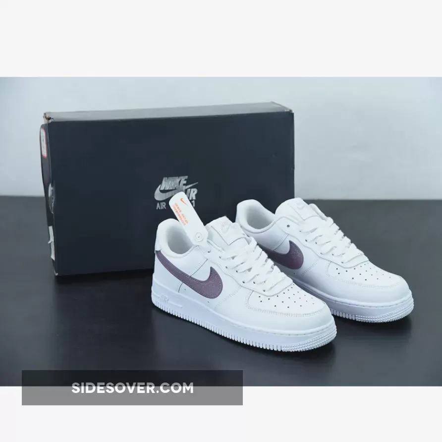 Nike Air Force 1 Low 'Glitter Swoosh' White Purple DH4407-102 / purple and white air force 1