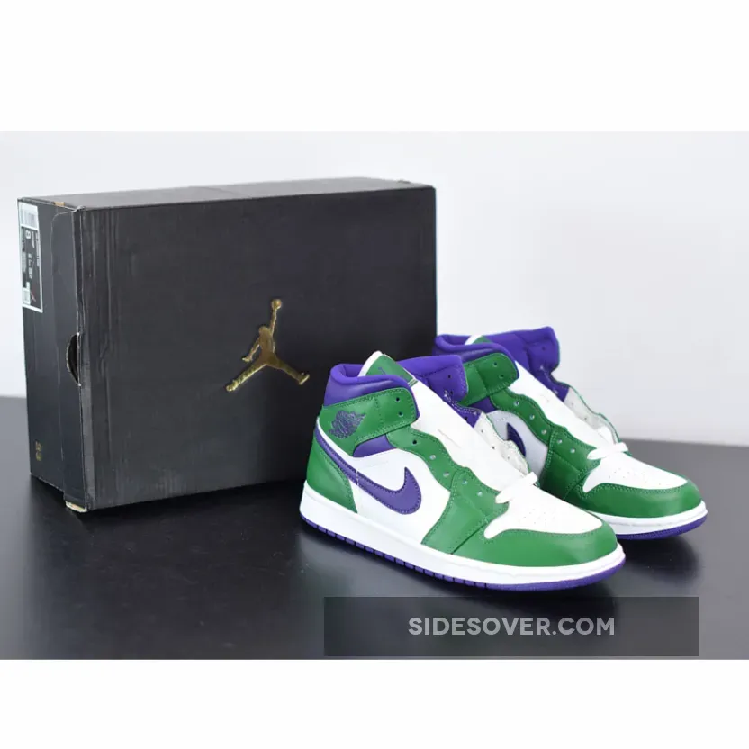 Jordan Purple And Green - Air Jordan 1 Mid 'Incredible Hulk' Aloe Verde/Court Purple-White 554724-300